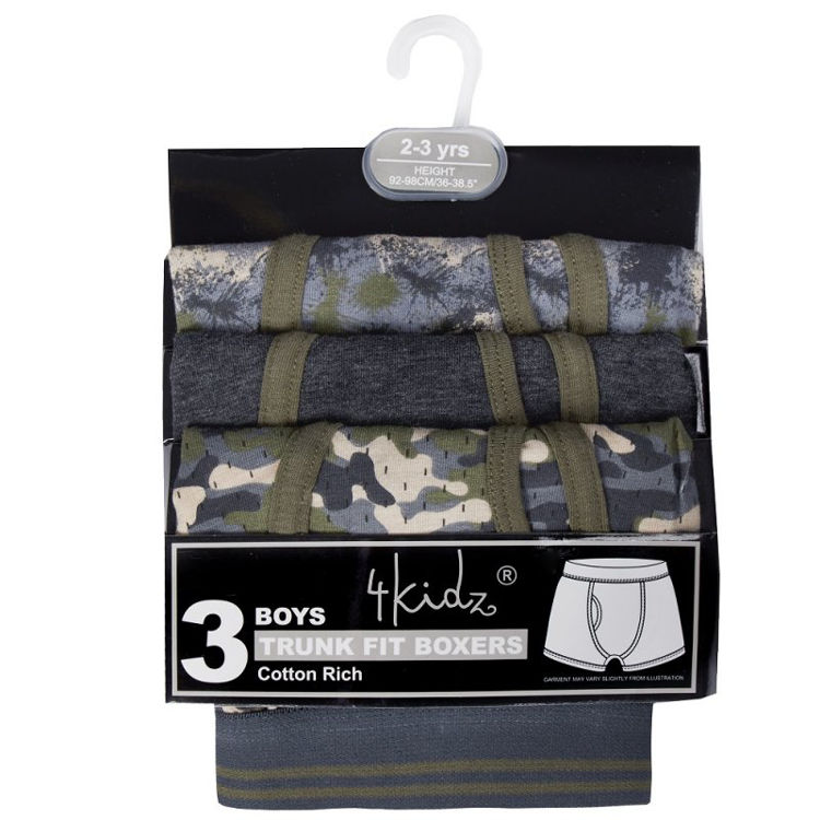 Picture of 14C926: INFANT BOYS 3 PACK TRUNK FIT BOXER SHORTS (2-6 YEARS